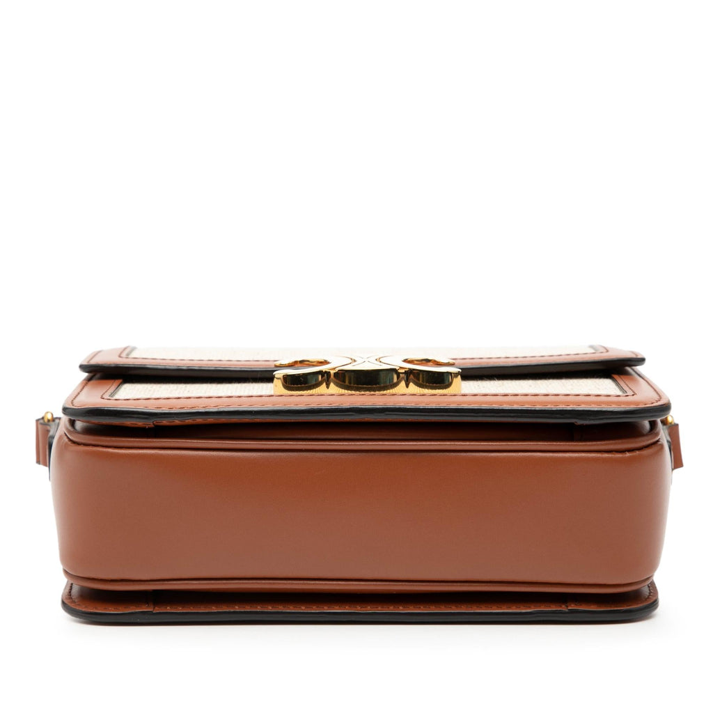 Celine Teen Canvas and Calfskin Triomphe Crossbody