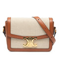 Celine Teen Canvas and Calfskin Triomphe Crossbody
