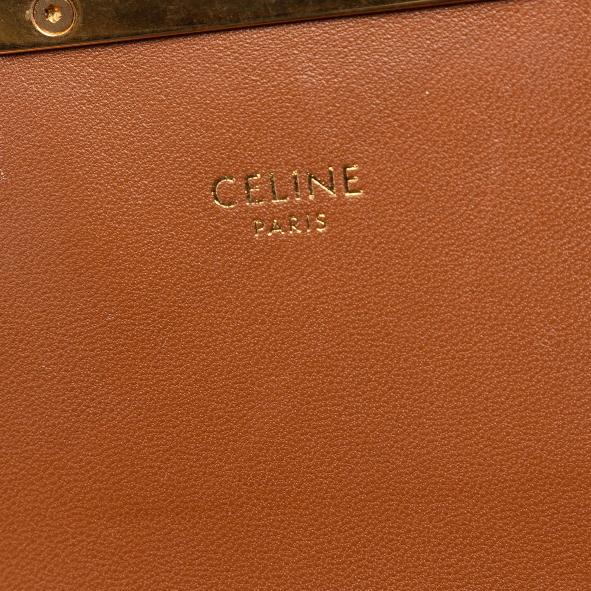Celine Teen Canvas and Calfskin Triomphe Crossbody