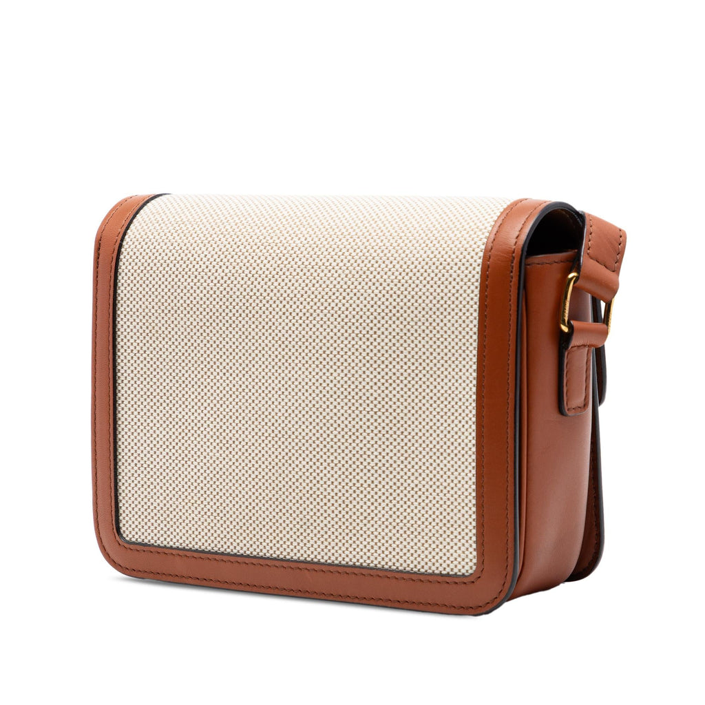 Celine Teen Canvas and Calfskin Triomphe Crossbody