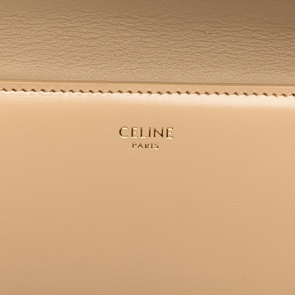 Celine Teen Shiny Calfskin Triomphe Besace Clea Chain Crossbody