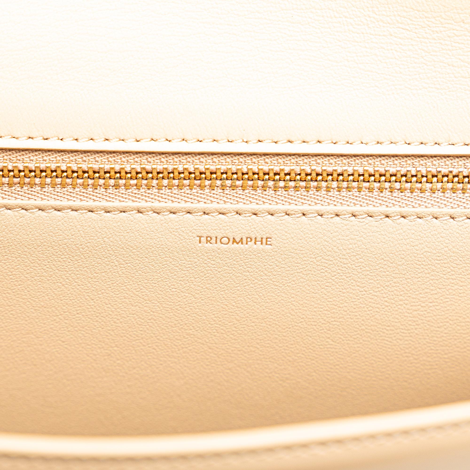 Celine Teen Shiny Calfskin Triomphe Besace Clea Chain Crossbody
