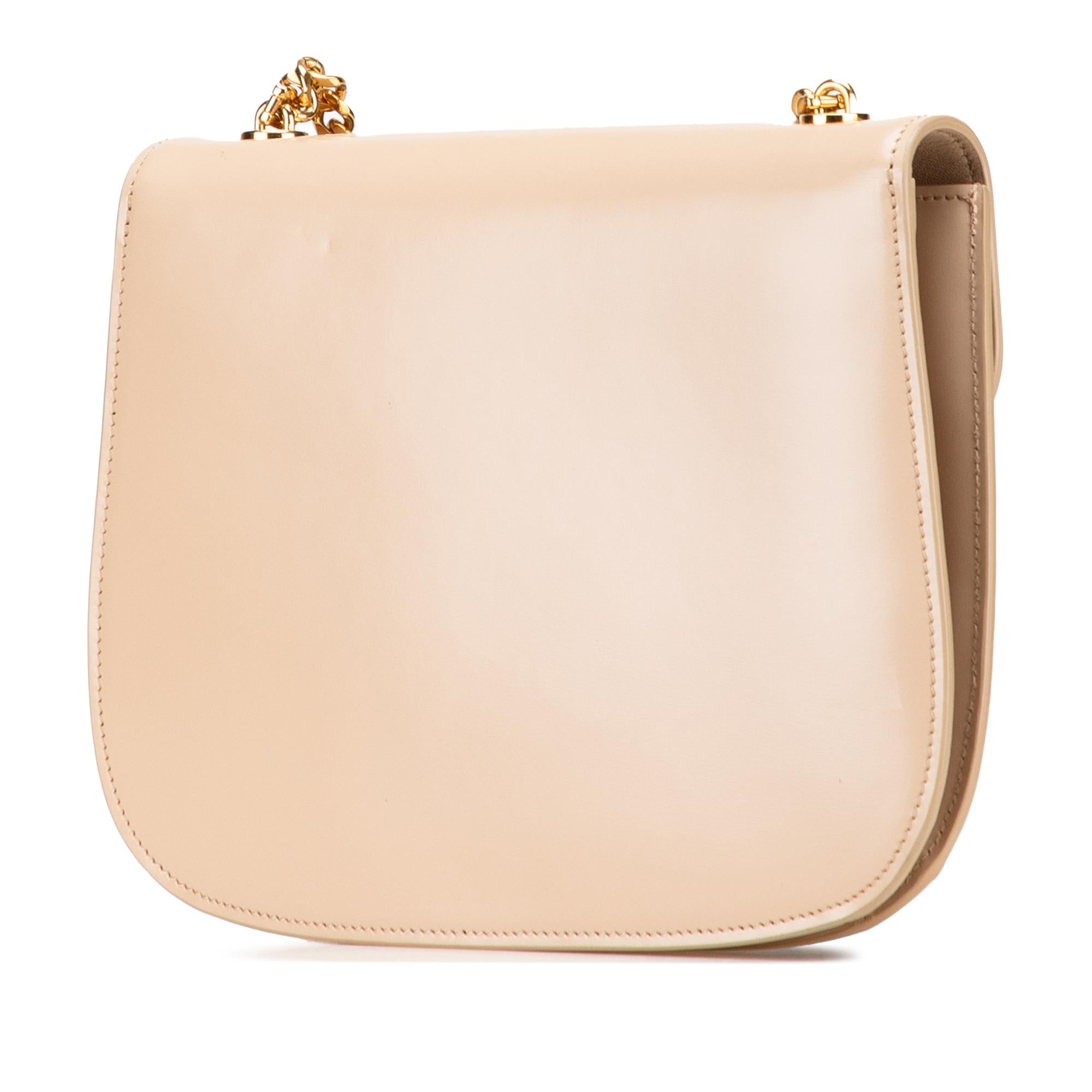 Celine Teen Shiny Calfskin Triomphe Besace Clea Chain Crossbody