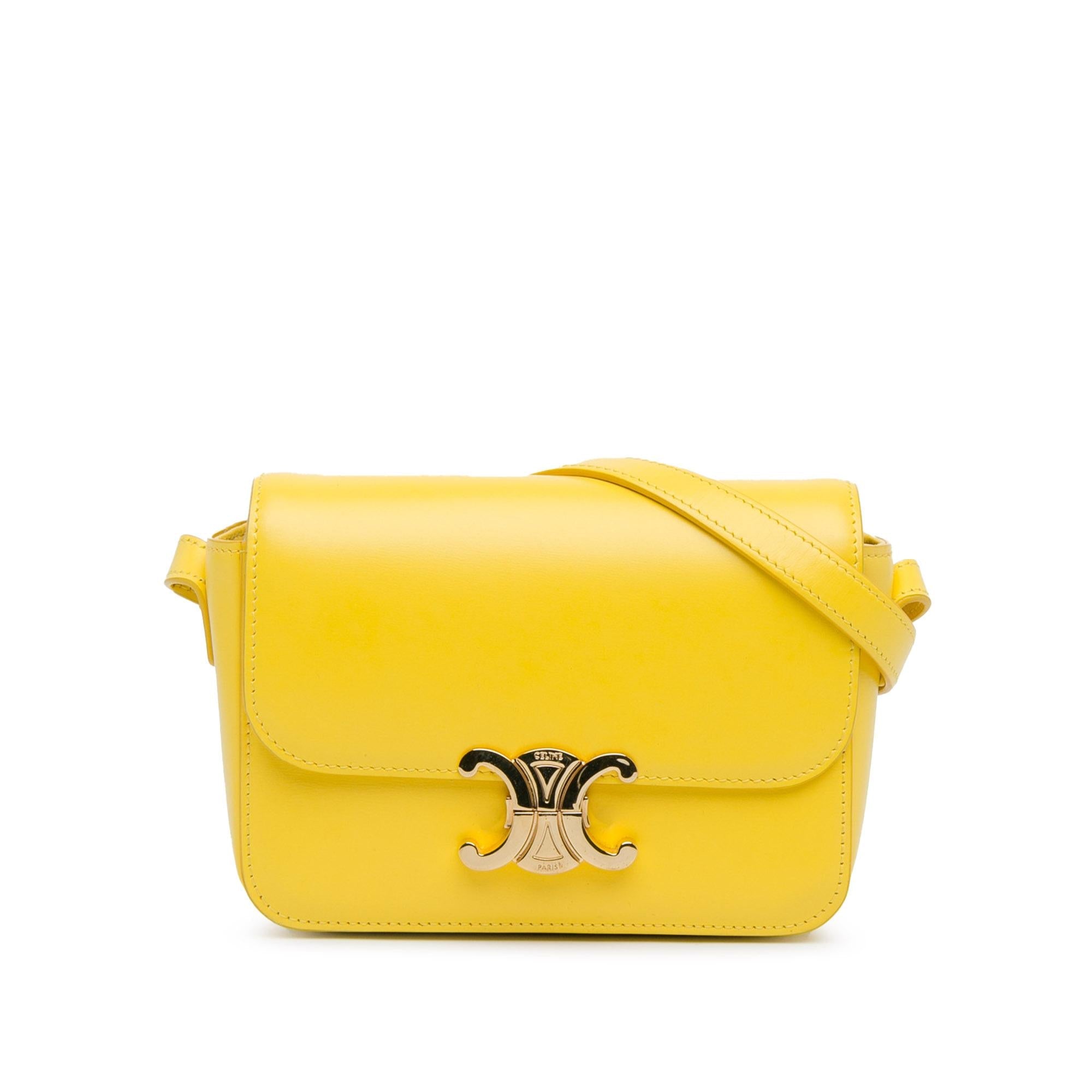 Celine Teen Shiny Calfskin Triomphe Crossbody