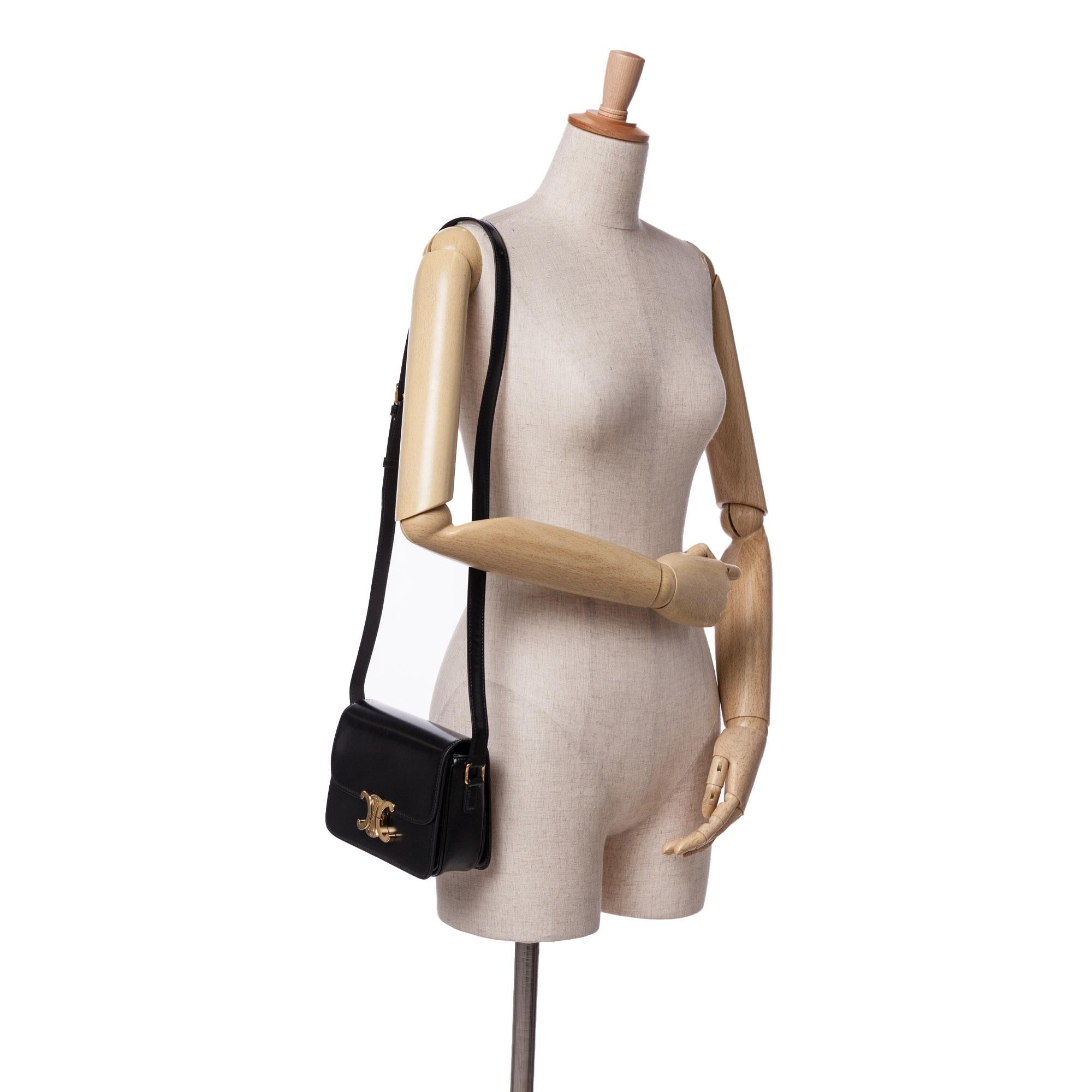 Celine Teen Shiny Calfskin Triomphe Crossbody