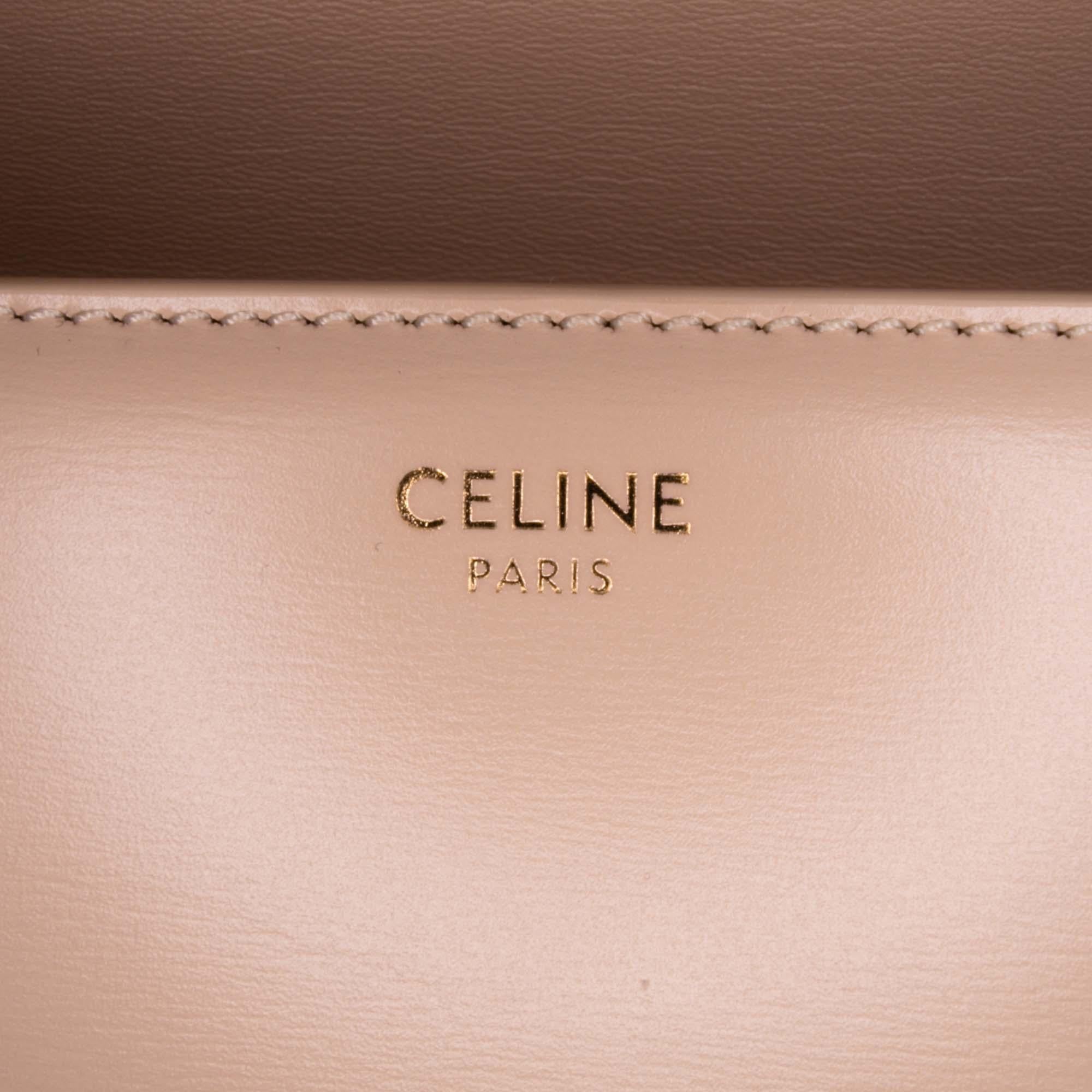 Celine Teen Shiny Calfskin Triomphe Crossbody