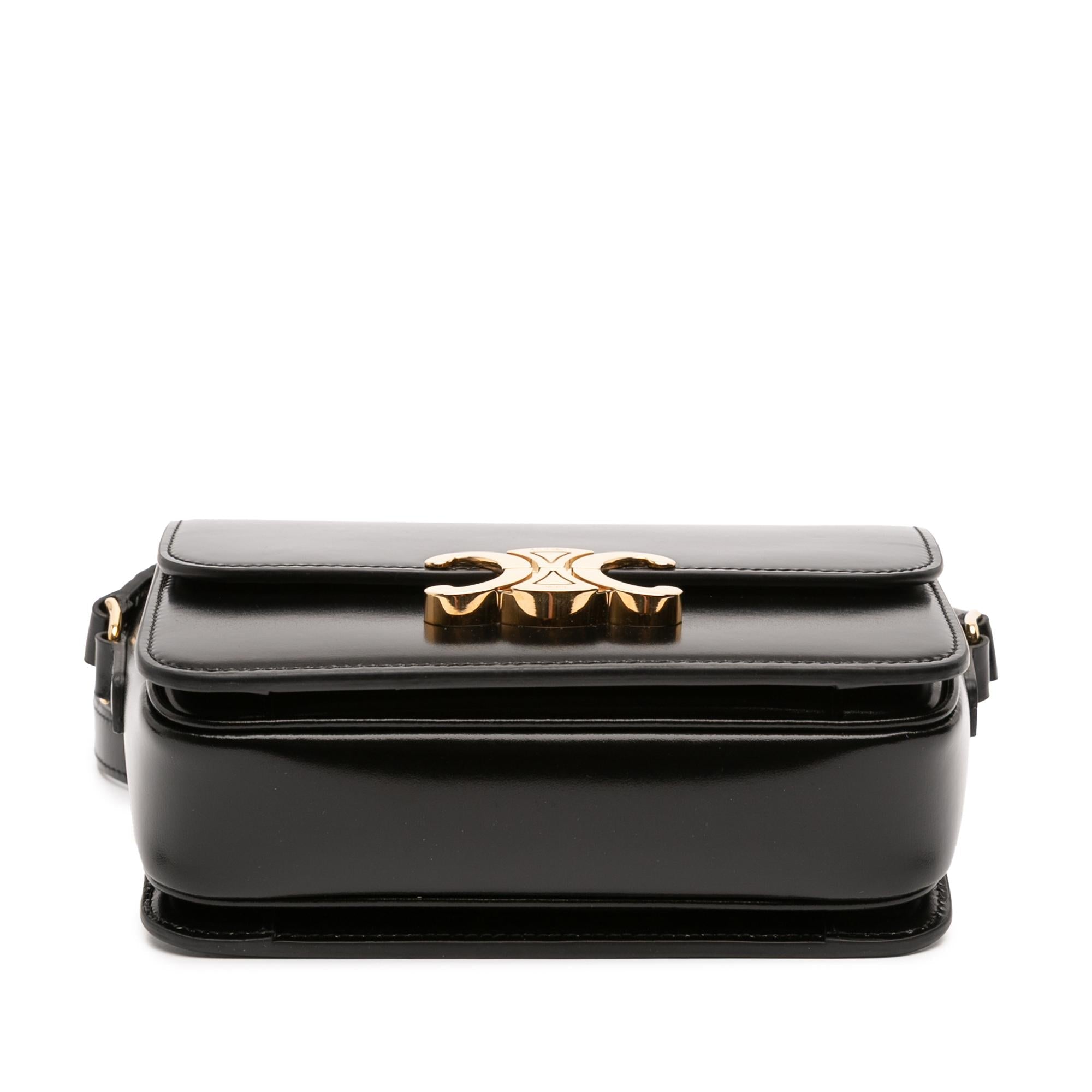 Celine Teen Shiny Calfskin Triomphe Crossbody