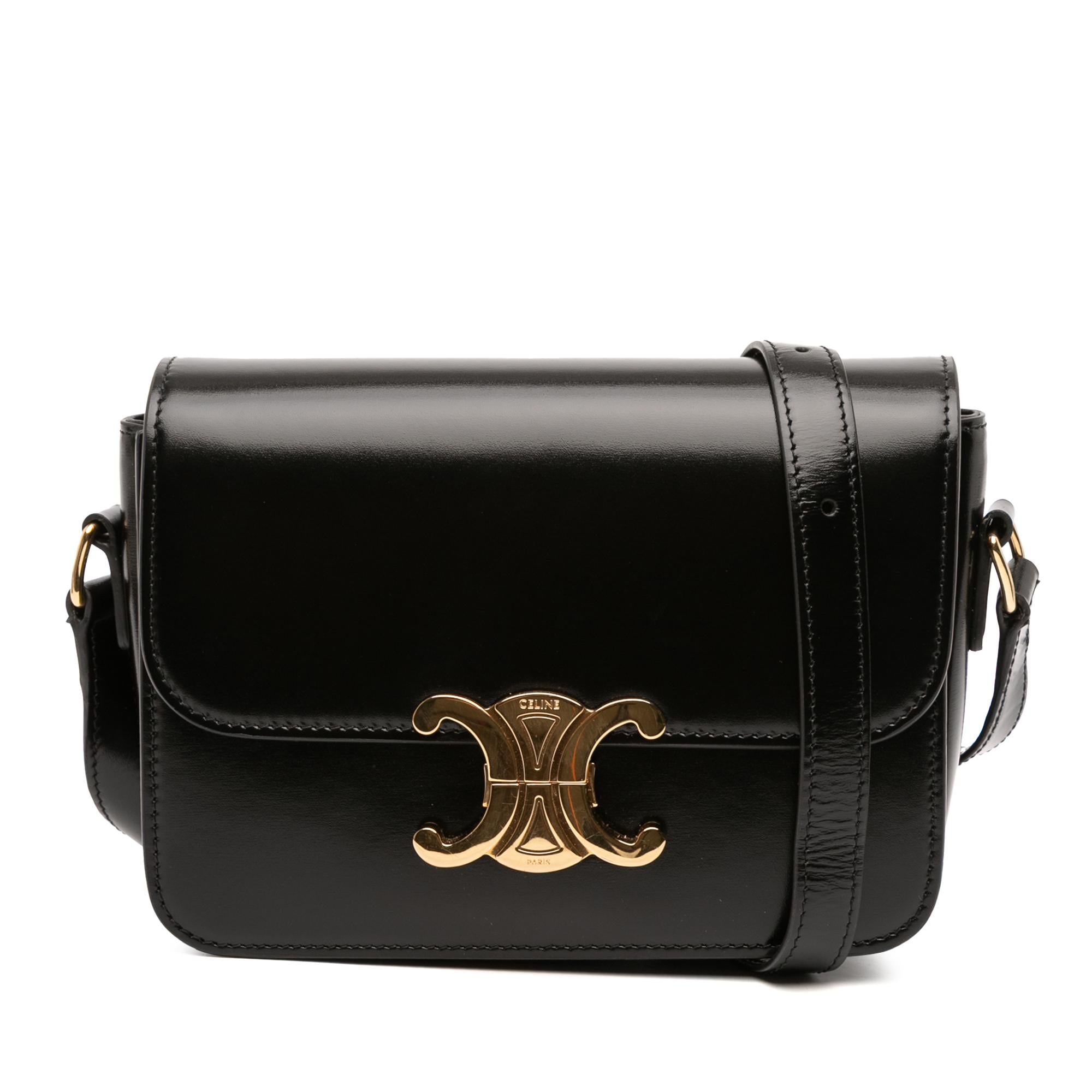 Celine Teen Shiny Calfskin Triomphe Crossbody