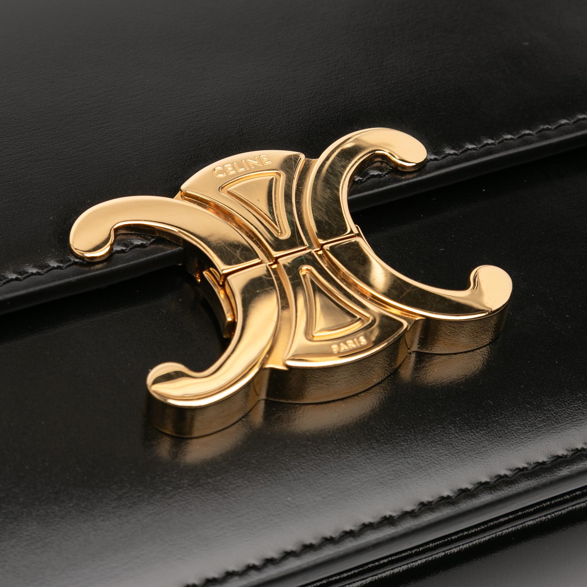 Celine Teen Shiny Calfskin Triomphe Crossbody