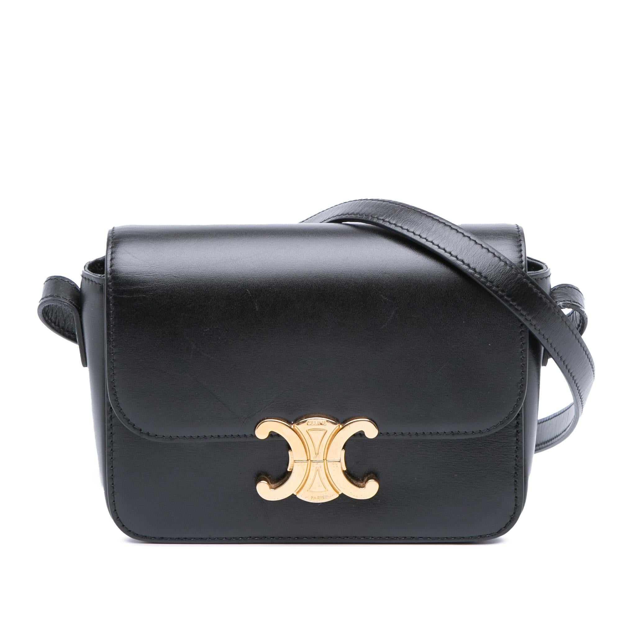 Celine Teen Shiny Calfskin Triomphe Crossbody