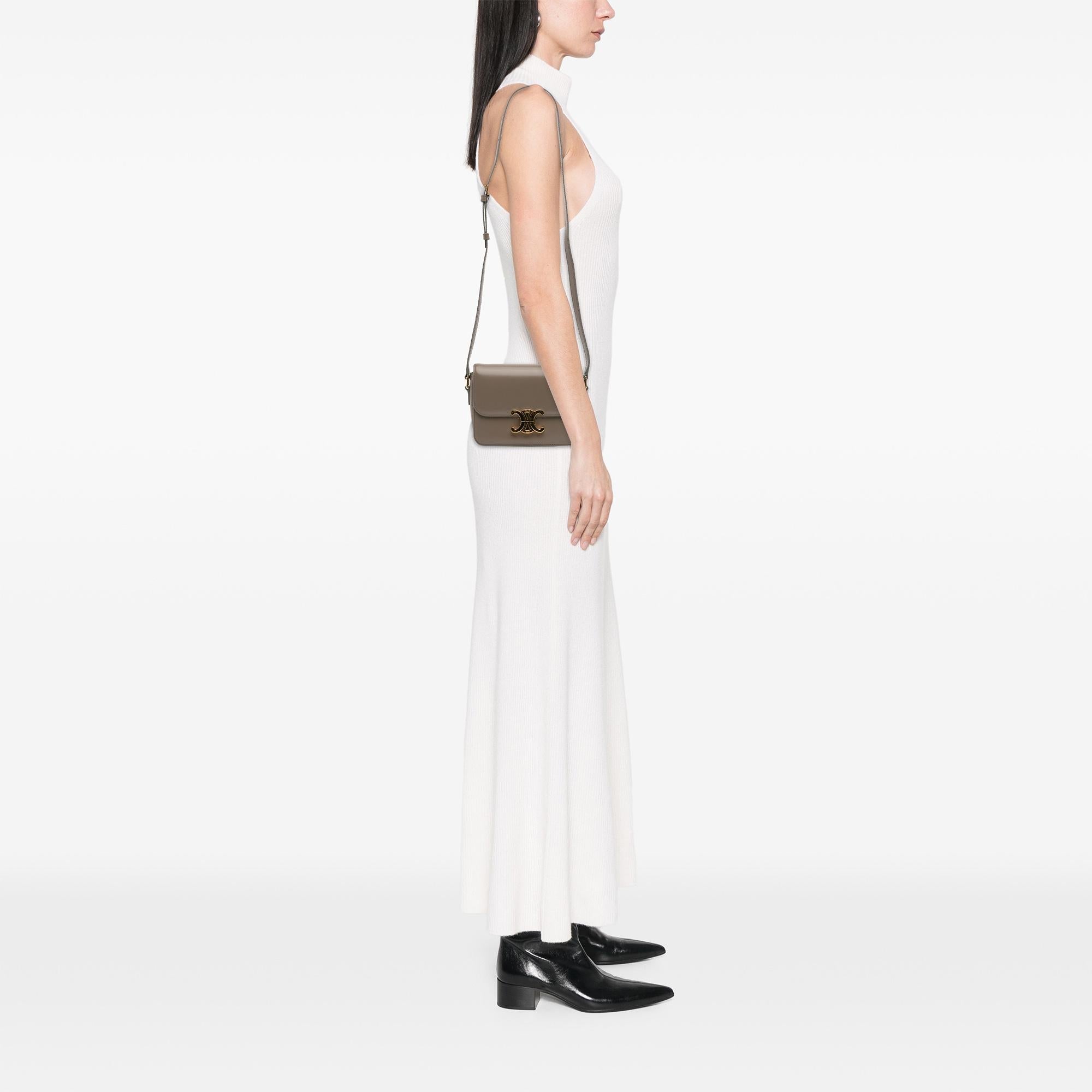 Celine Teen Shiny Calfskin Triomphe Crossbody