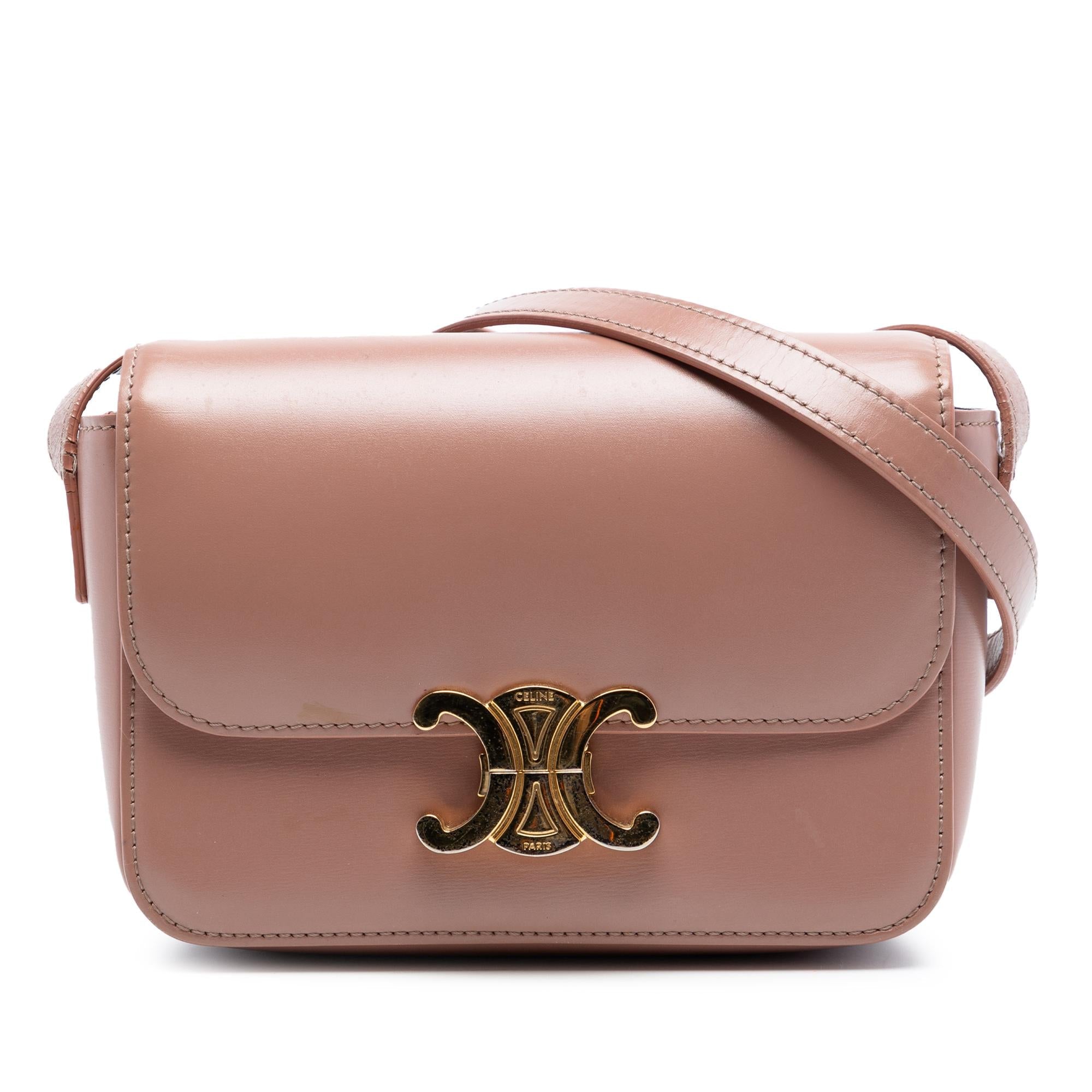 Celine Teen Shiny Calfskin Triomphe Crossbody