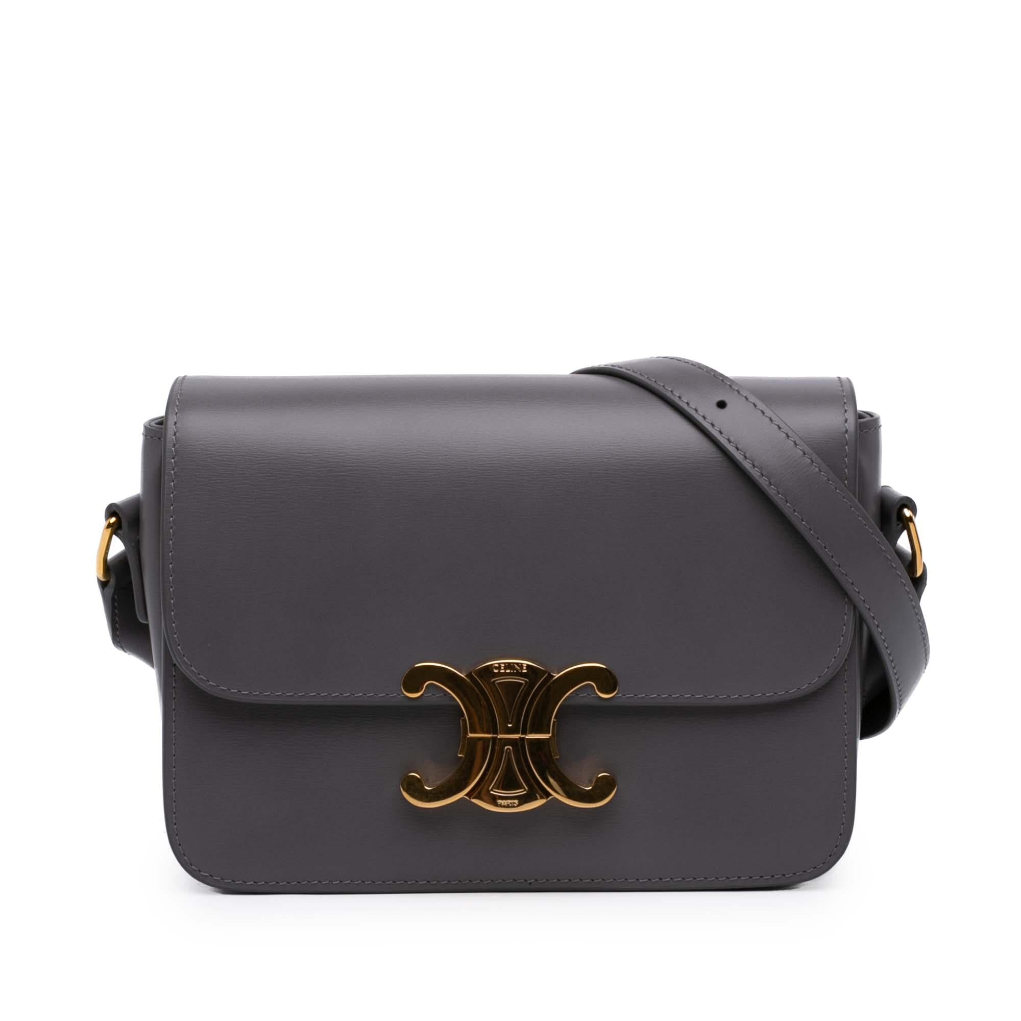 Celine Teen Shiny Calfskin Triomphe Crossbody