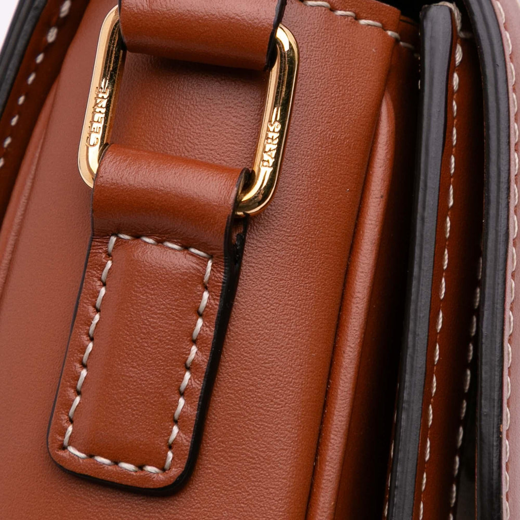Celine Teen Triomphe Coated Canvas and Calfskin Triomphe Crossbody