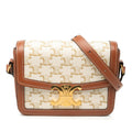 Celine Teen Triomphe Coated Canvas and Calfskin Triomphe Crossbody