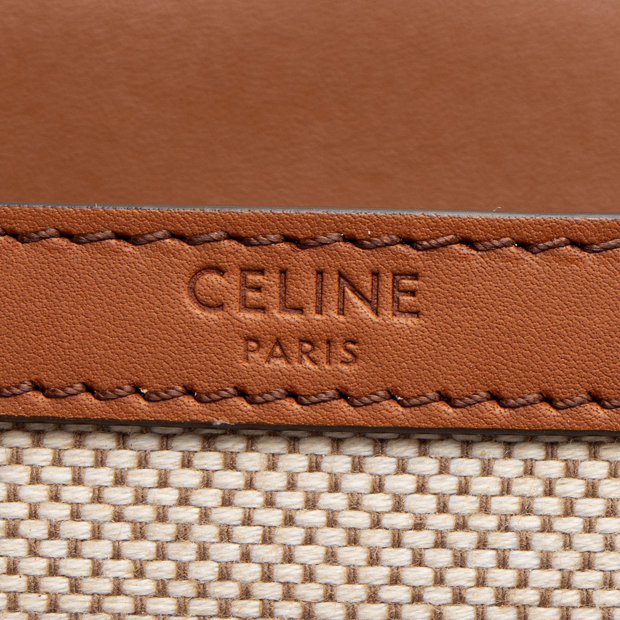Celine Textile Calfskin Triomphe Teen Shoulder Bag (SHF-8LxhZM)
