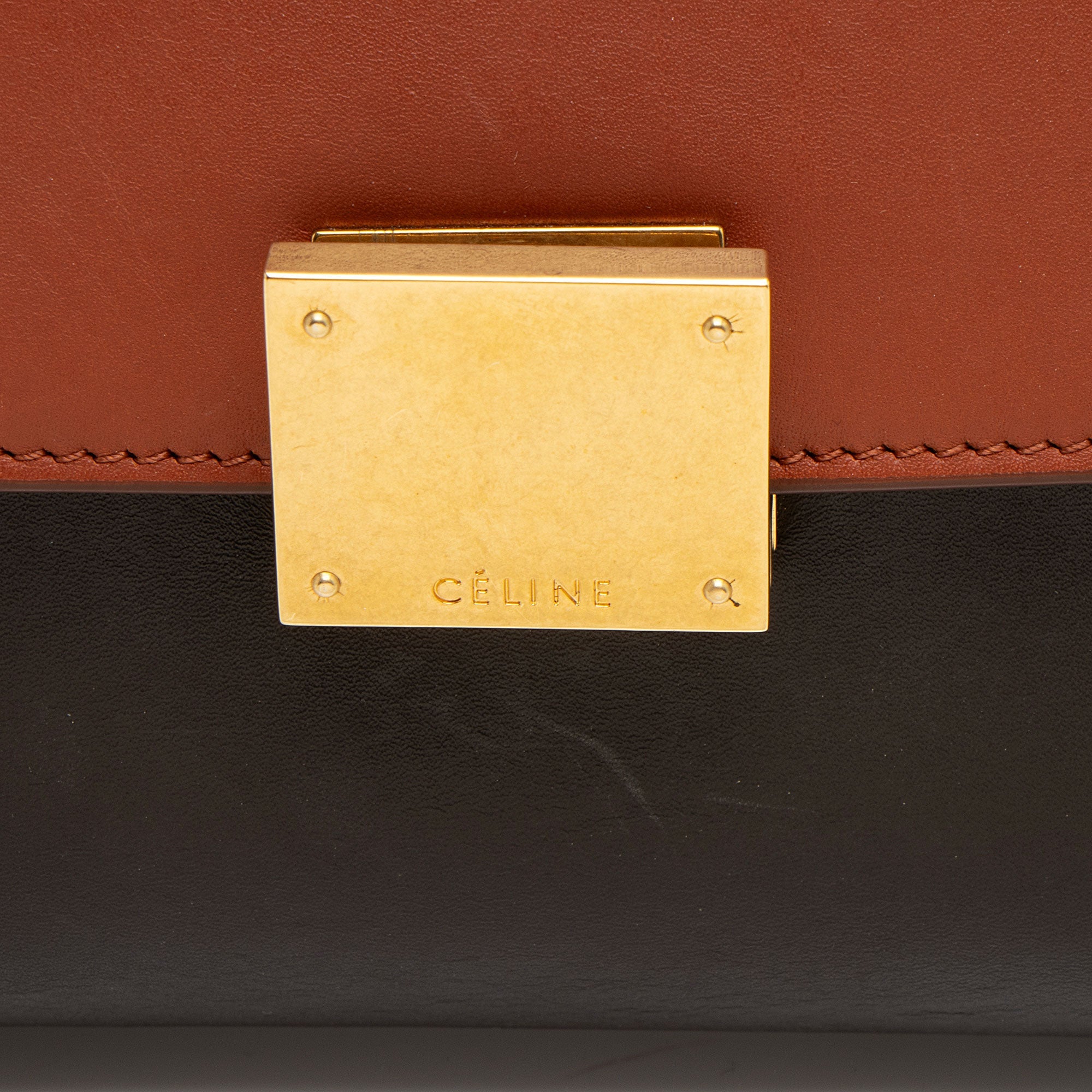 Celine Tricolor Calfskin Small Trapeze Bag