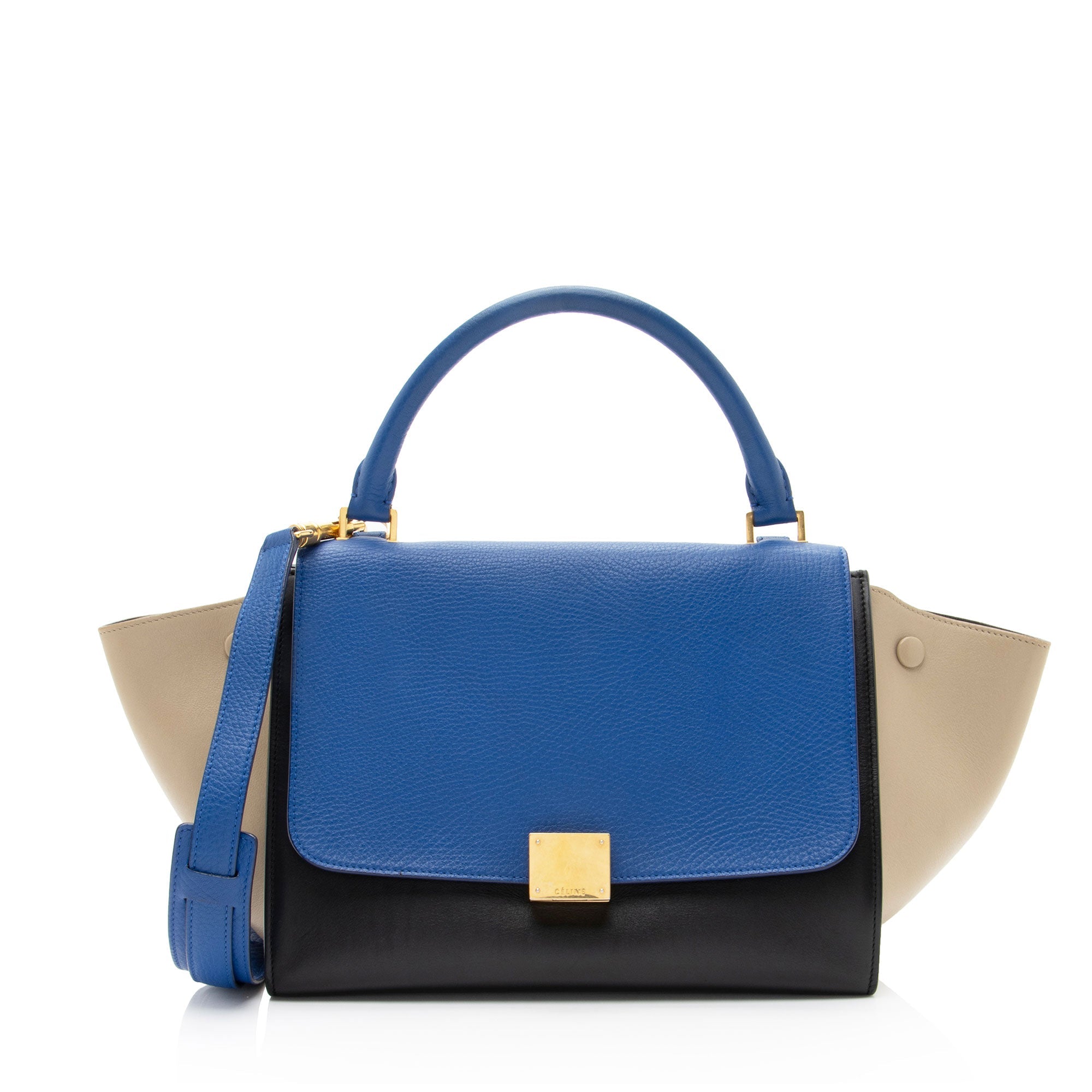 Celine Tricolor Calfskin Small Trapeze Bag