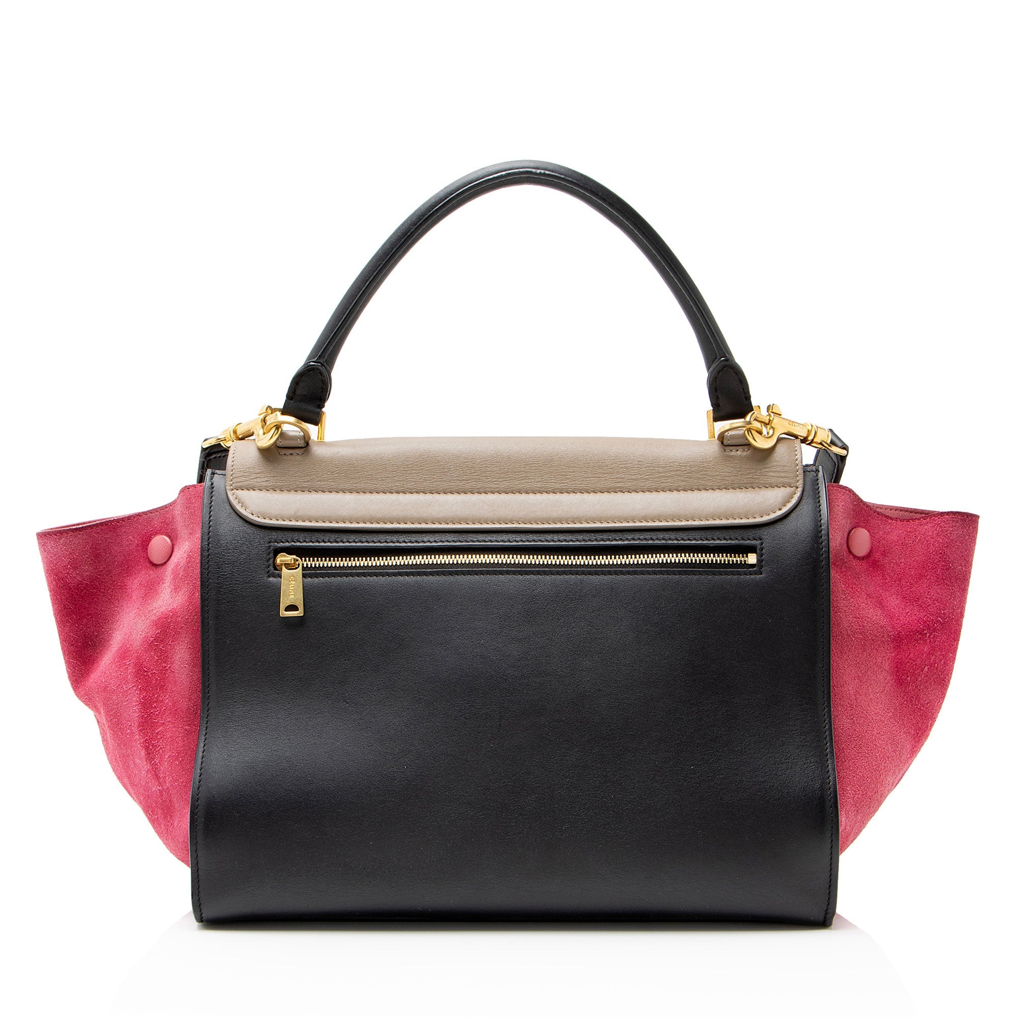 Celine Tricolor Calfskin Suede Medium Trapeze Bag