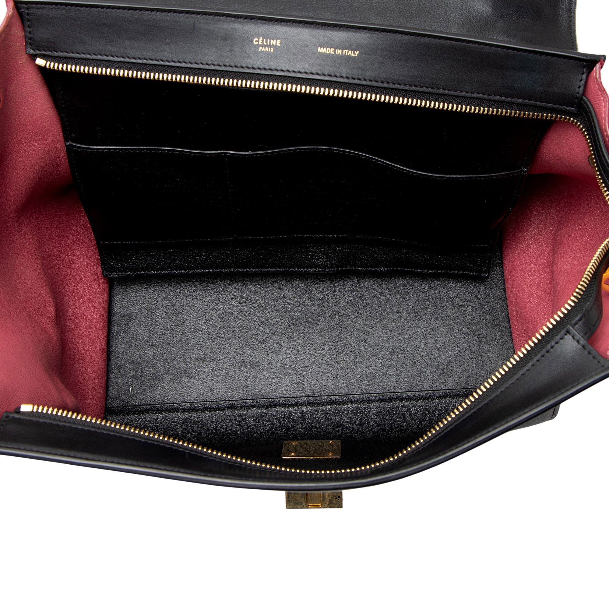 Celine Tricolor Calfskin Suede Medium Trapeze Bag