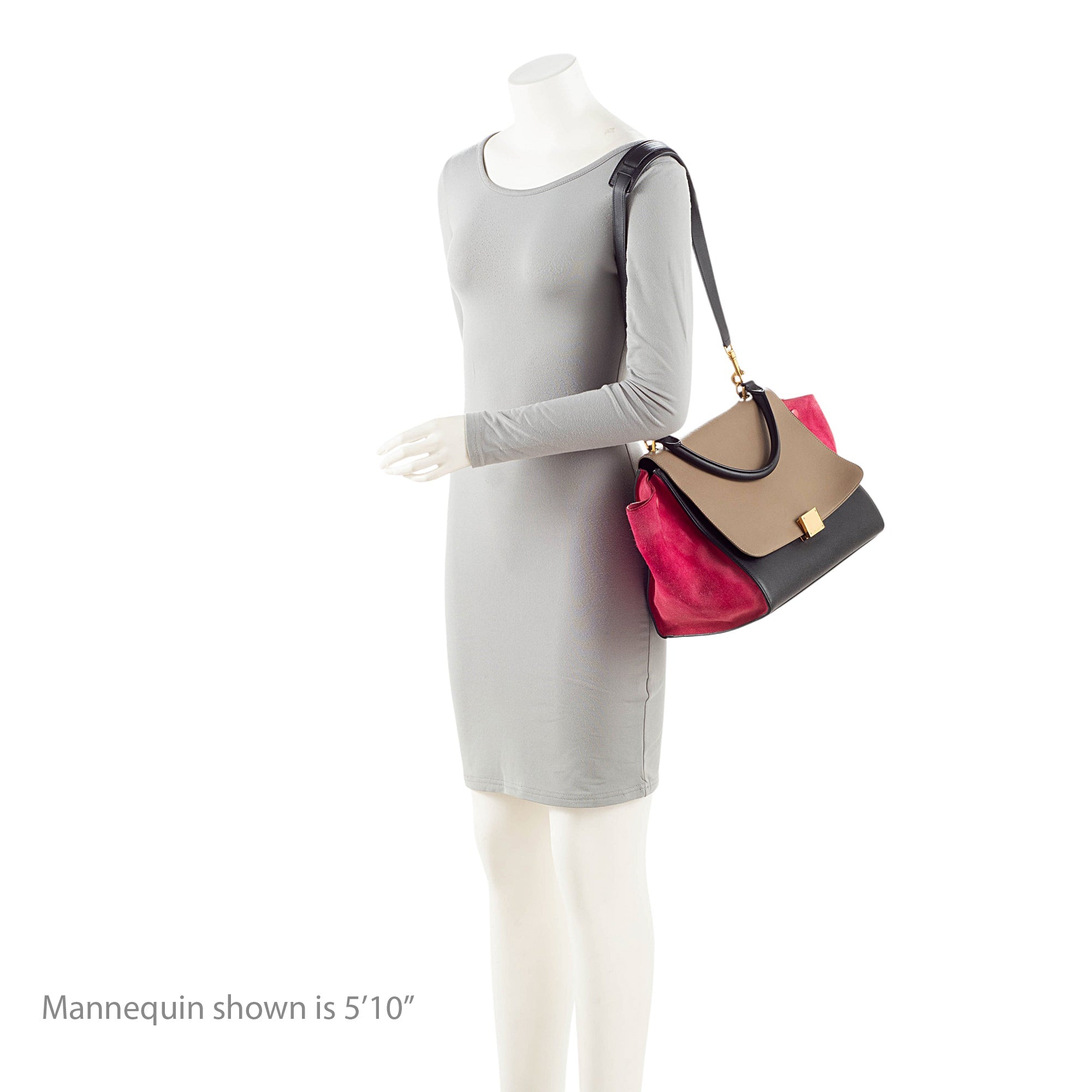 Celine Tricolor Calfskin Suede Medium Trapeze Bag