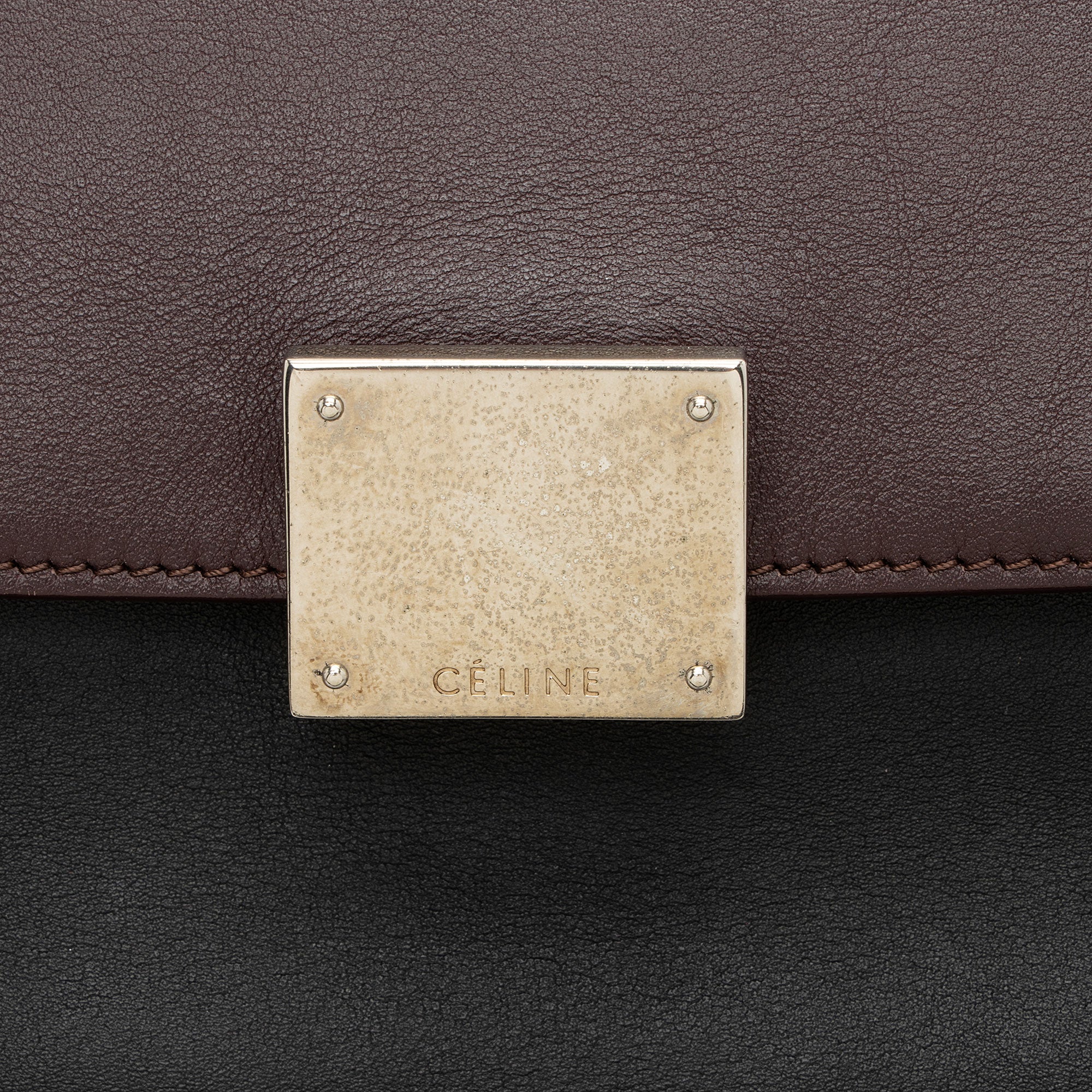 Celine Tricolor Calfskin Suede Small Trapeze Bag
