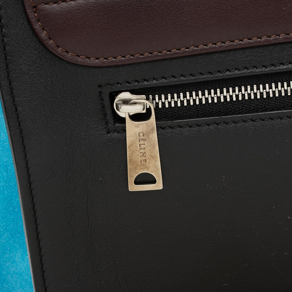 Celine Tricolor Calfskin Suede Small Trapeze Bag
