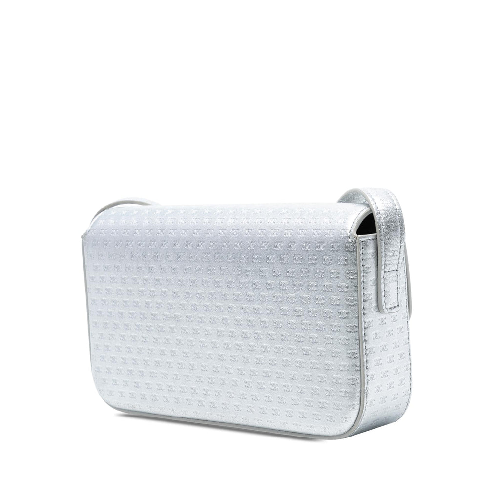 Celine Triomphe All Over Laminated Calfskin Claude Shoulder Bag