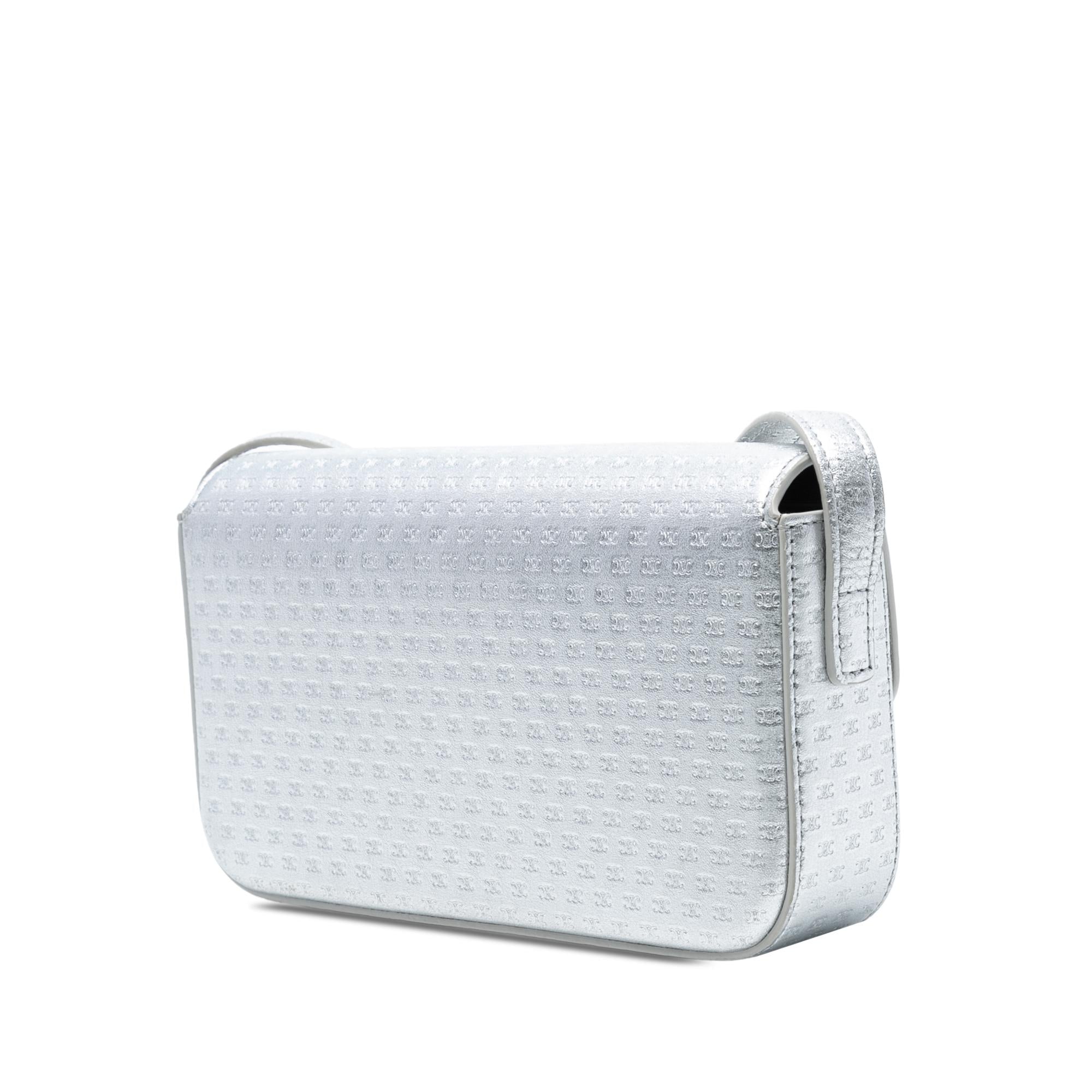 Celine Triomphe All Over Laminated Calfskin Claude Shoulder Bag