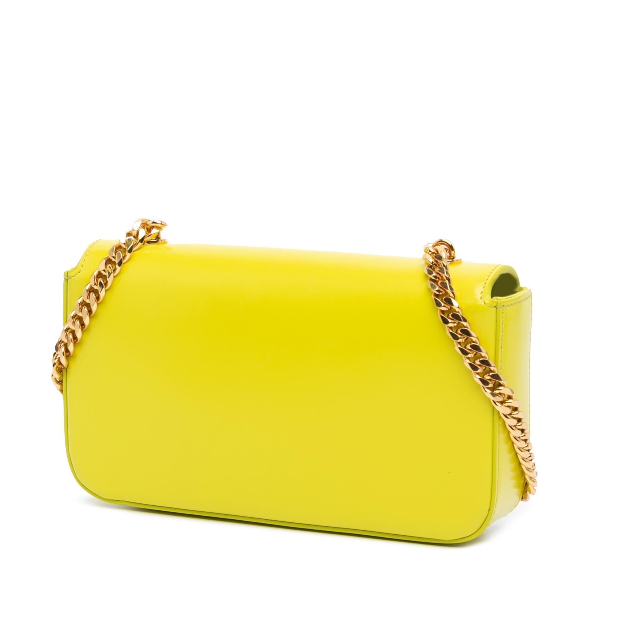 Celine Triomphe Calfskin Cuir Chain Shoulder Bag (SHG-d1dBPC)