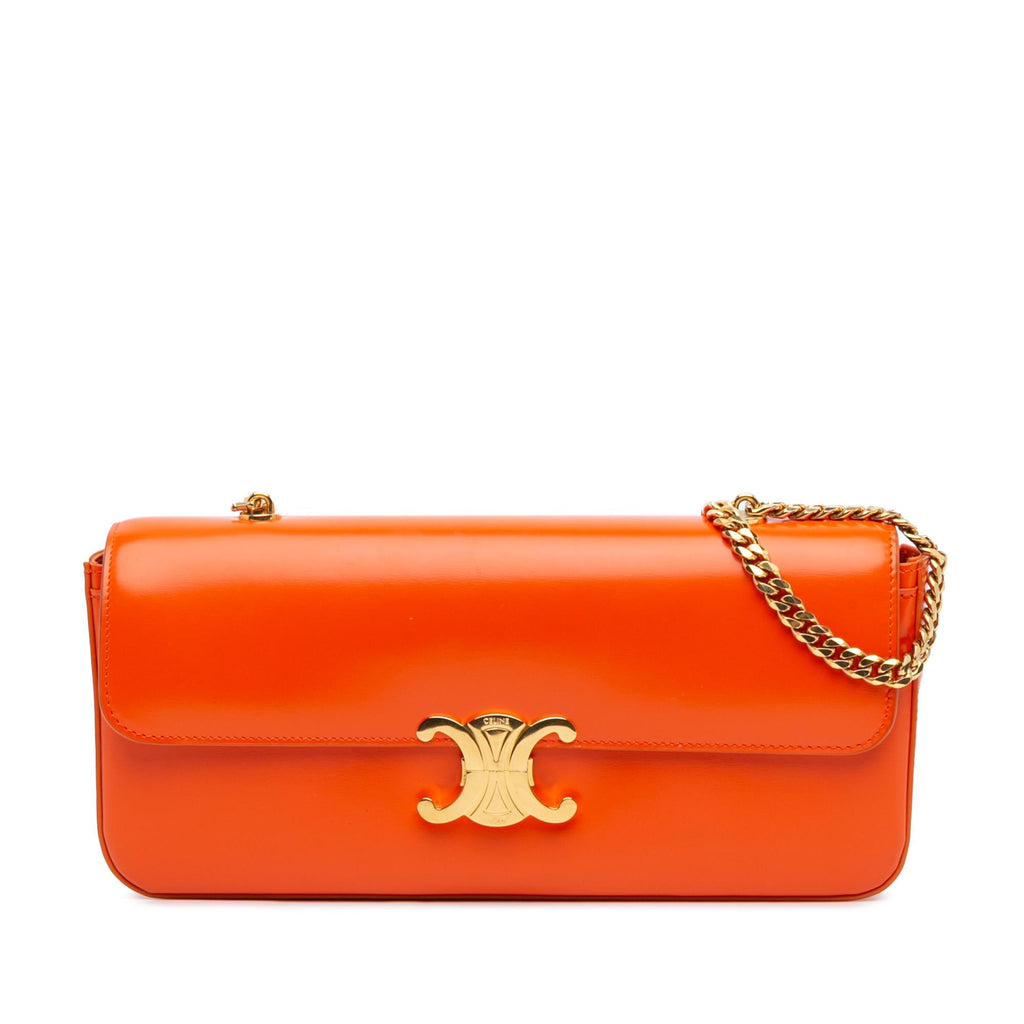 Celine Triomphe Calfskin Cuir Chain Shoulder Bag