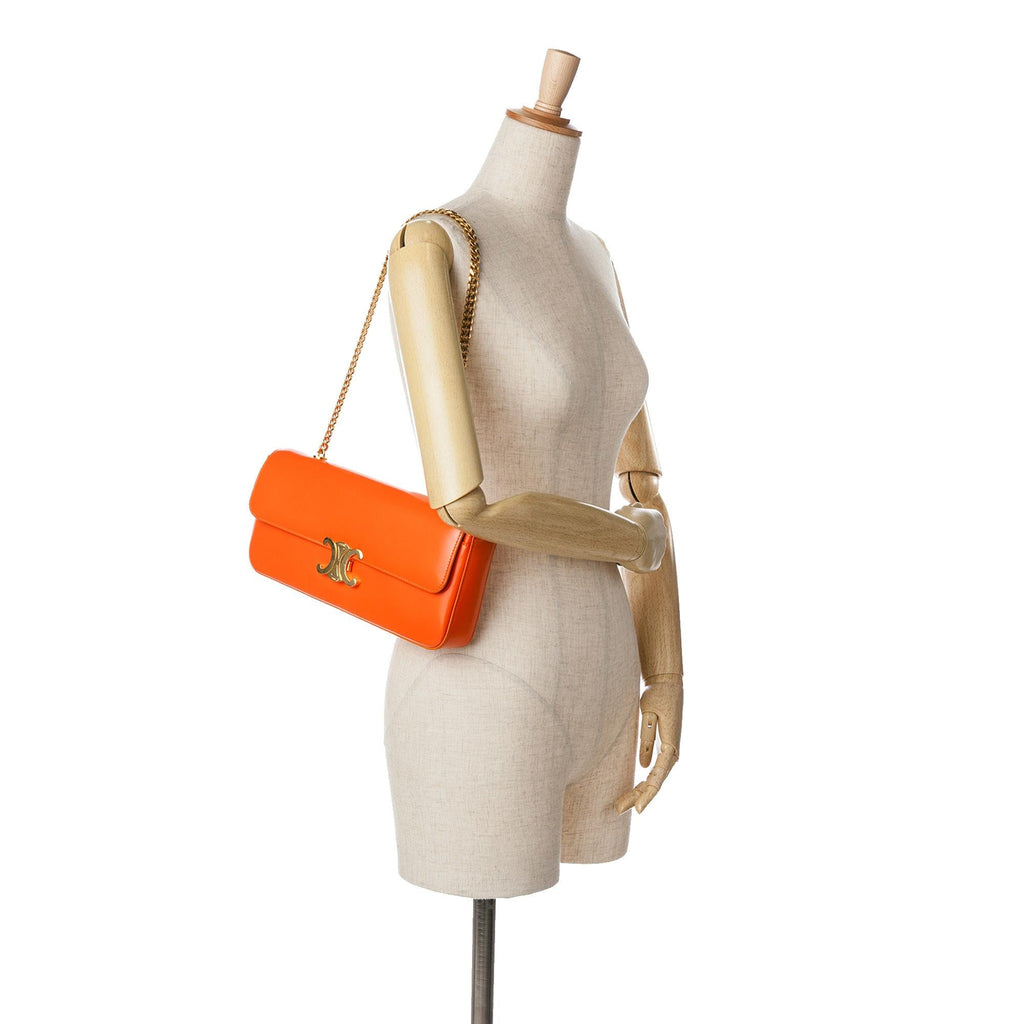 Celine Triomphe Calfskin Cuir Chain Shoulder Bag