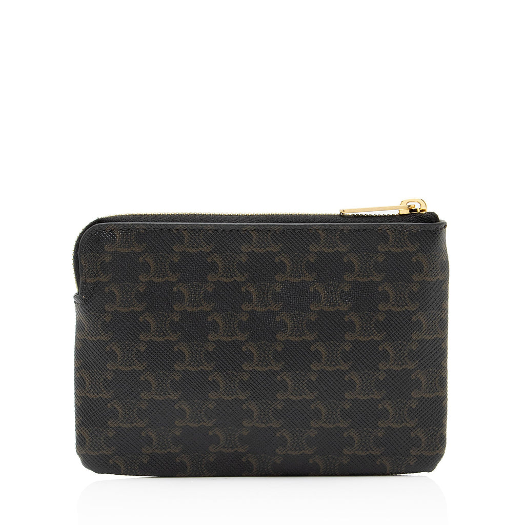 Celine Triomphe Canvas Logo Coin Pouch