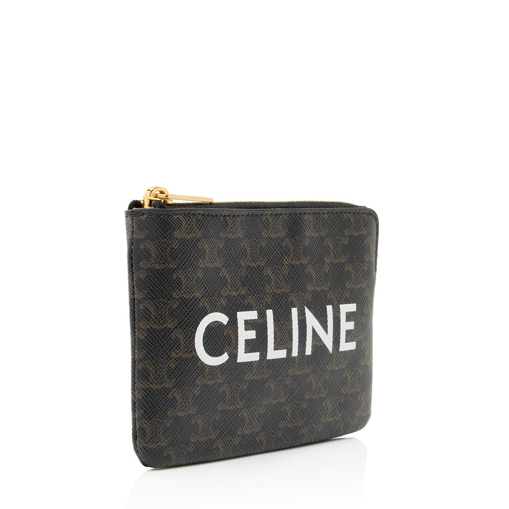 Celine Triomphe Canvas Logo Coin Pouch