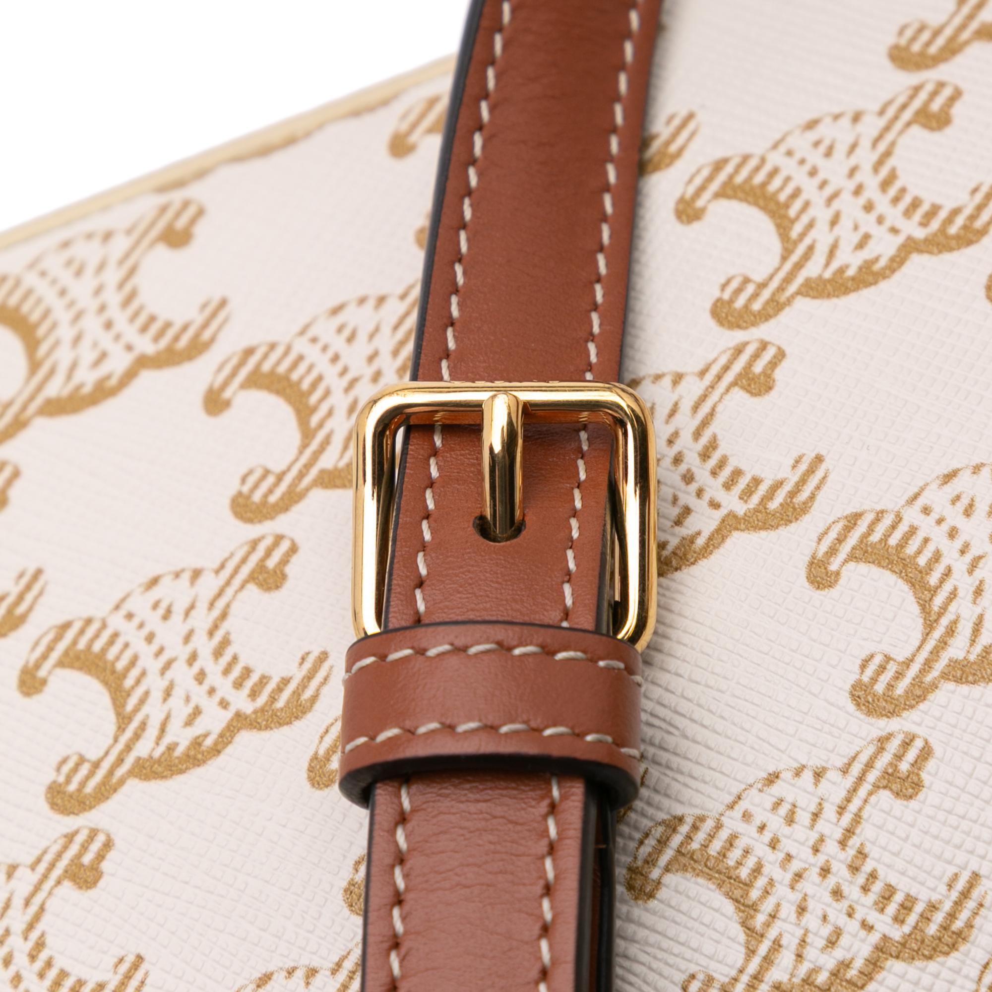 Celine Triomphe Coated Canvas Claude Shoulder Bag