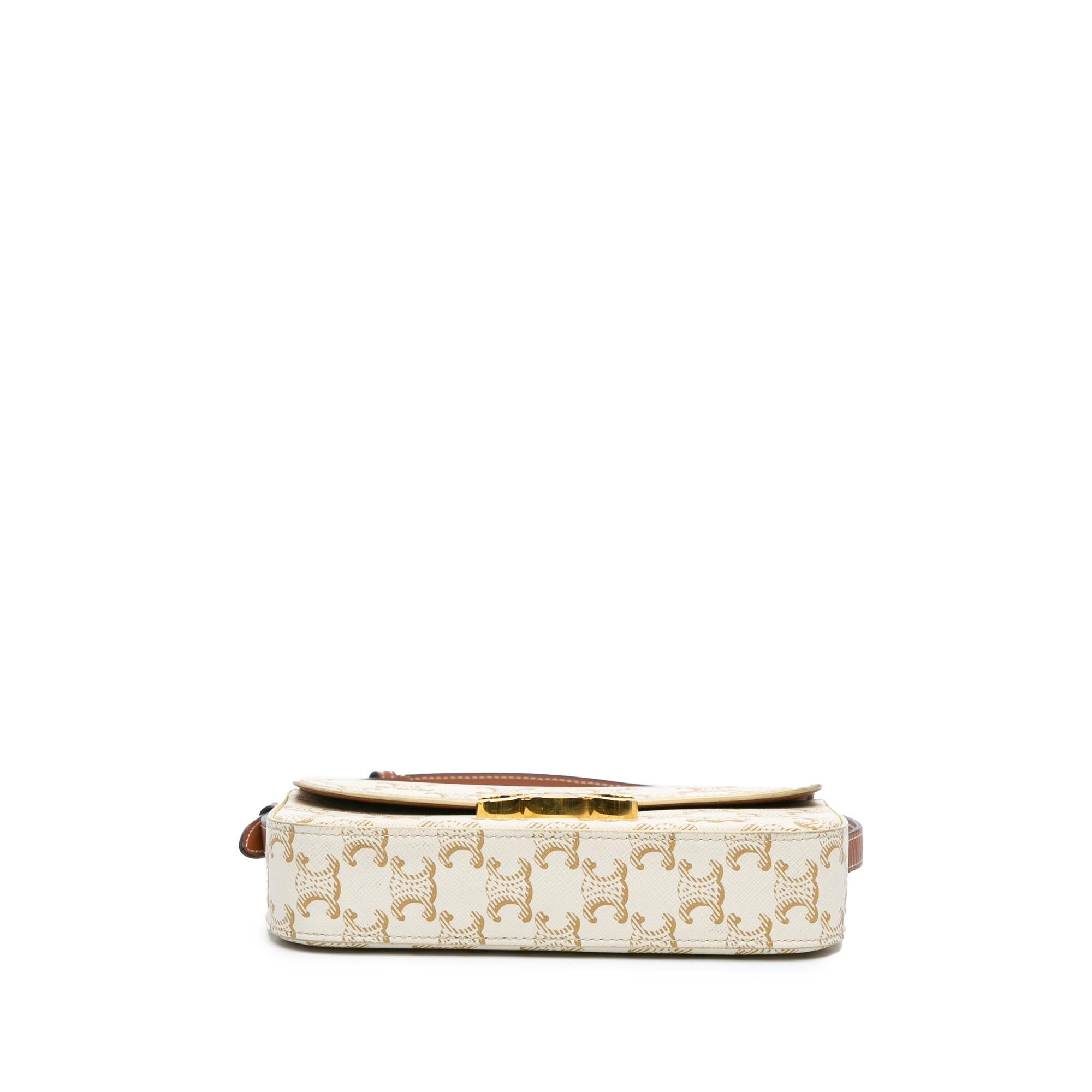 Celine Triomphe Coated Canvas Claude Shoulder Bag
