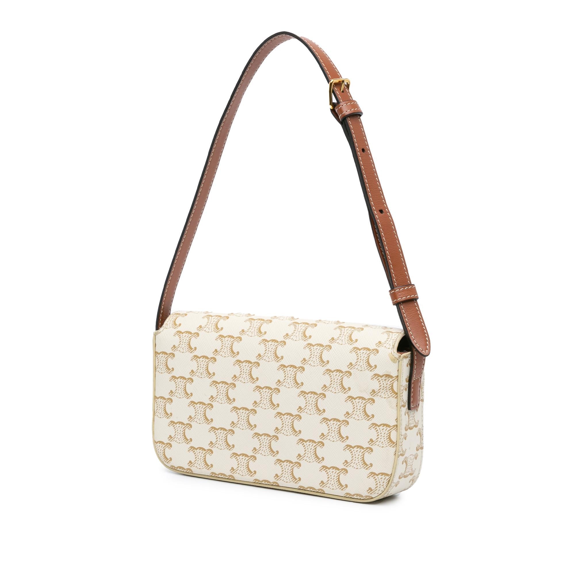 Celine Triomphe Coated Canvas Claude Shoulder Bag