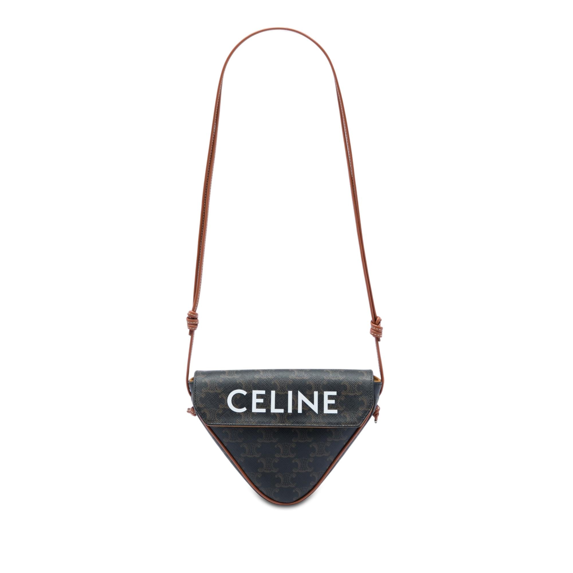 Celine Triomphe Coated Canvas Logo Triangle Crossbody