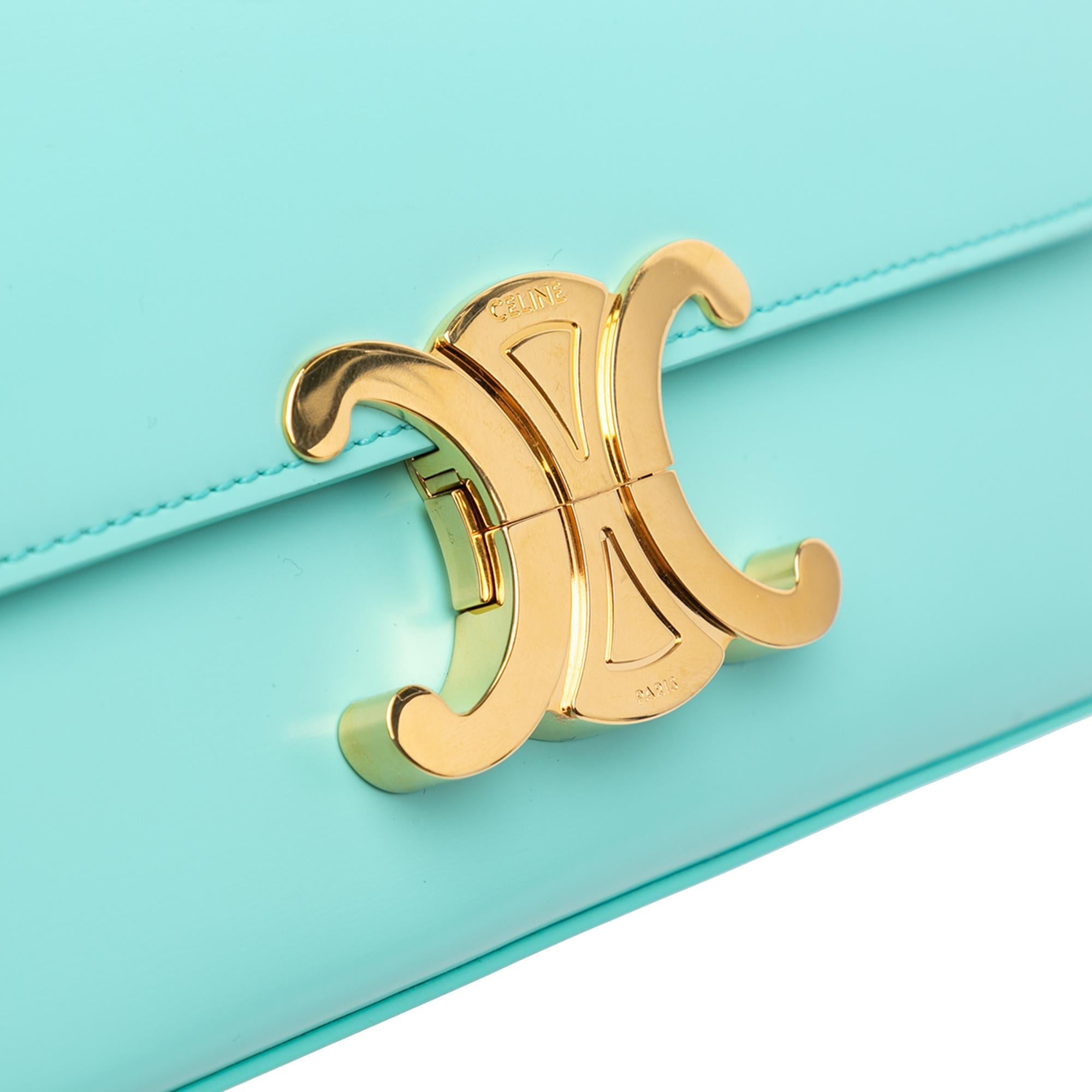 Celine Triomphe Leather Claude Shoulder Bag