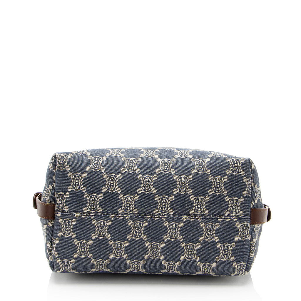 Celine Vintage Macadam Denim Small Satchel (SHF-7wuKrh)