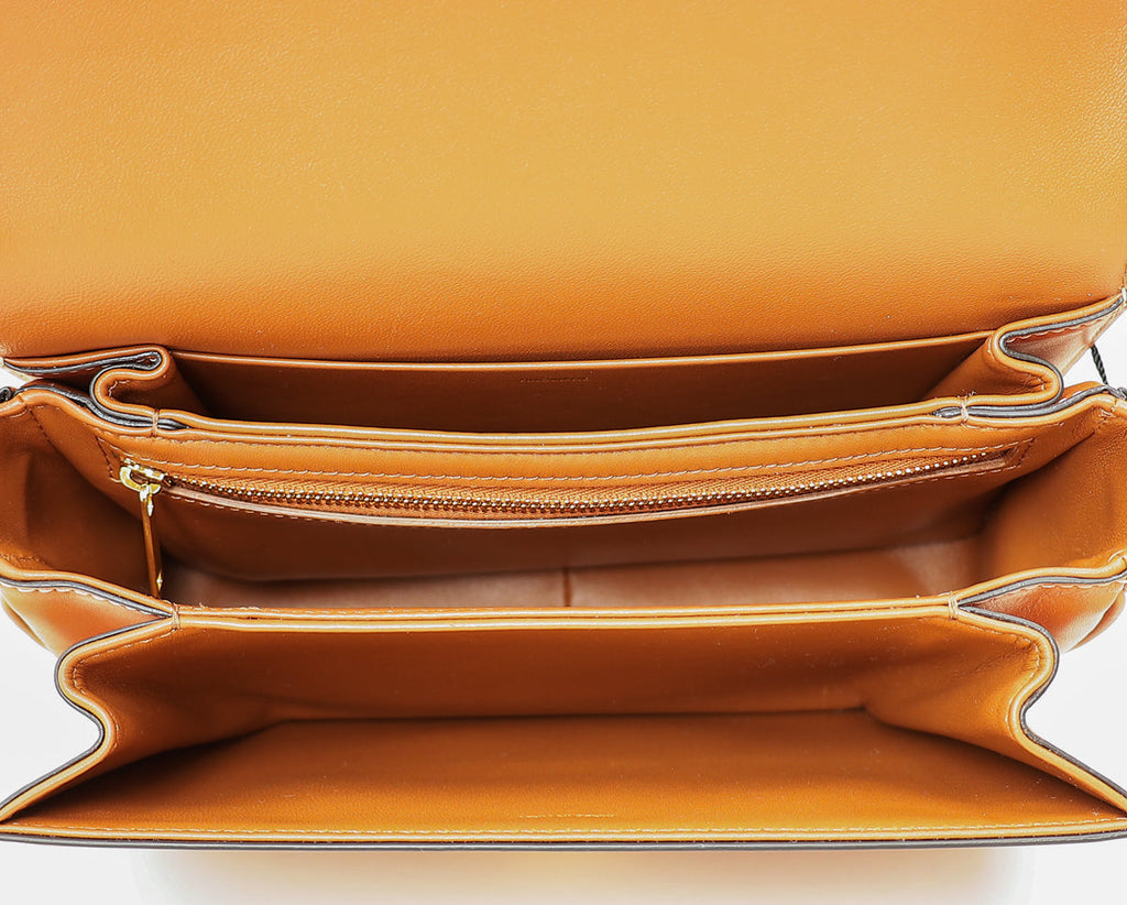 Celine Tan Classique Triomphe Natural Flap Bag