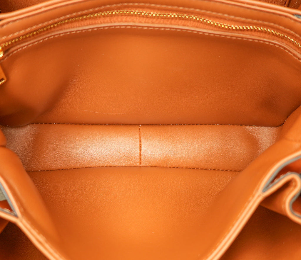 Celine Tan Classique Triomphe Natural Flap Bag