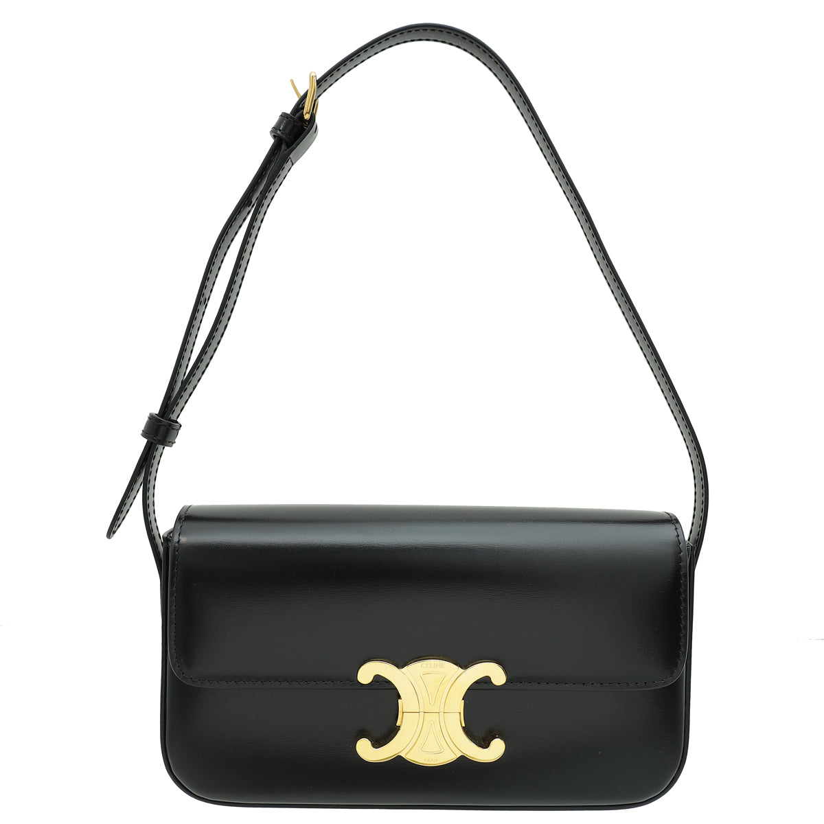 Celine Black Claude Triomphe Shoulder Bag