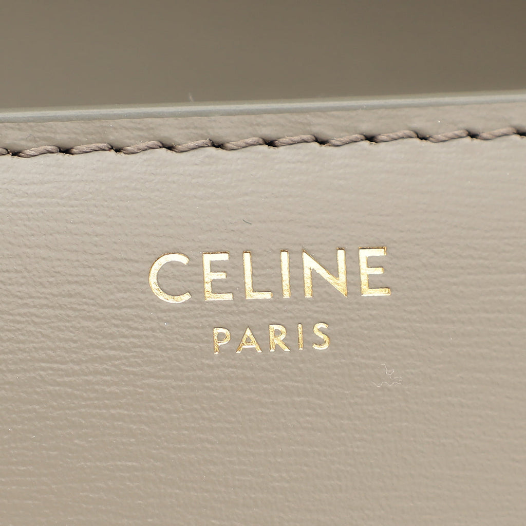 Celine Gray Teen Triomphe Flap Shoulder Bag