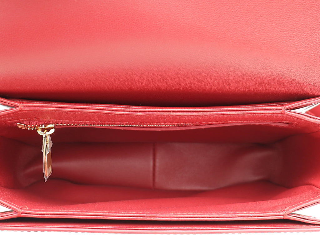 Celine Red Teen Triomphe Flap Shoulder Bag