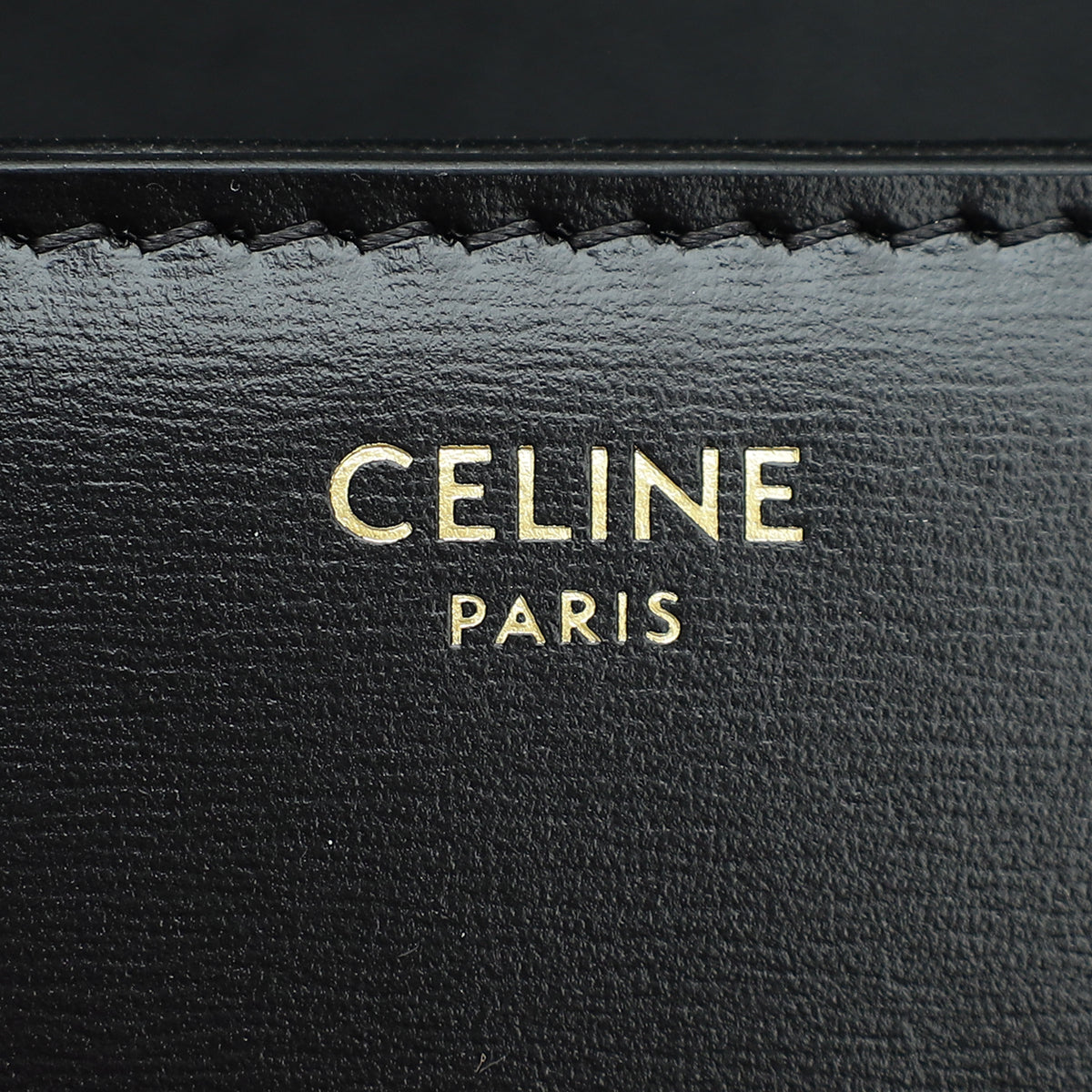 Celine Black Claude Triomphe Shiny Shoulder Bag