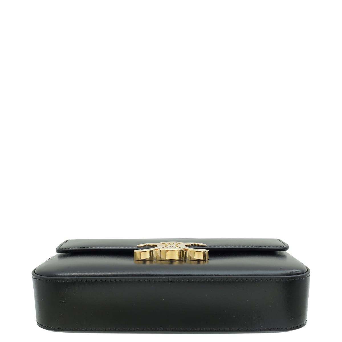 Celine Black Claude Triomphe Shiny Shoulder Bag
