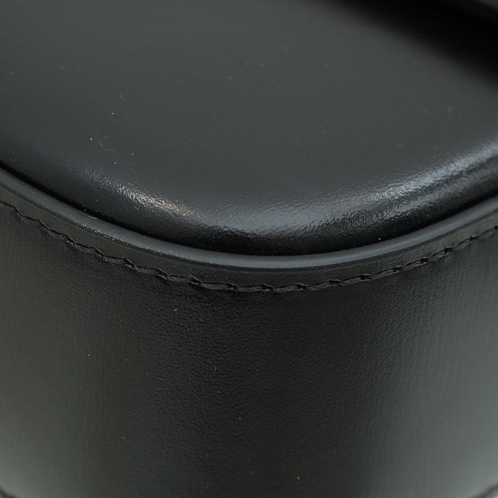 Celine Black Claude Triomphe Shiny Shoulder Bag