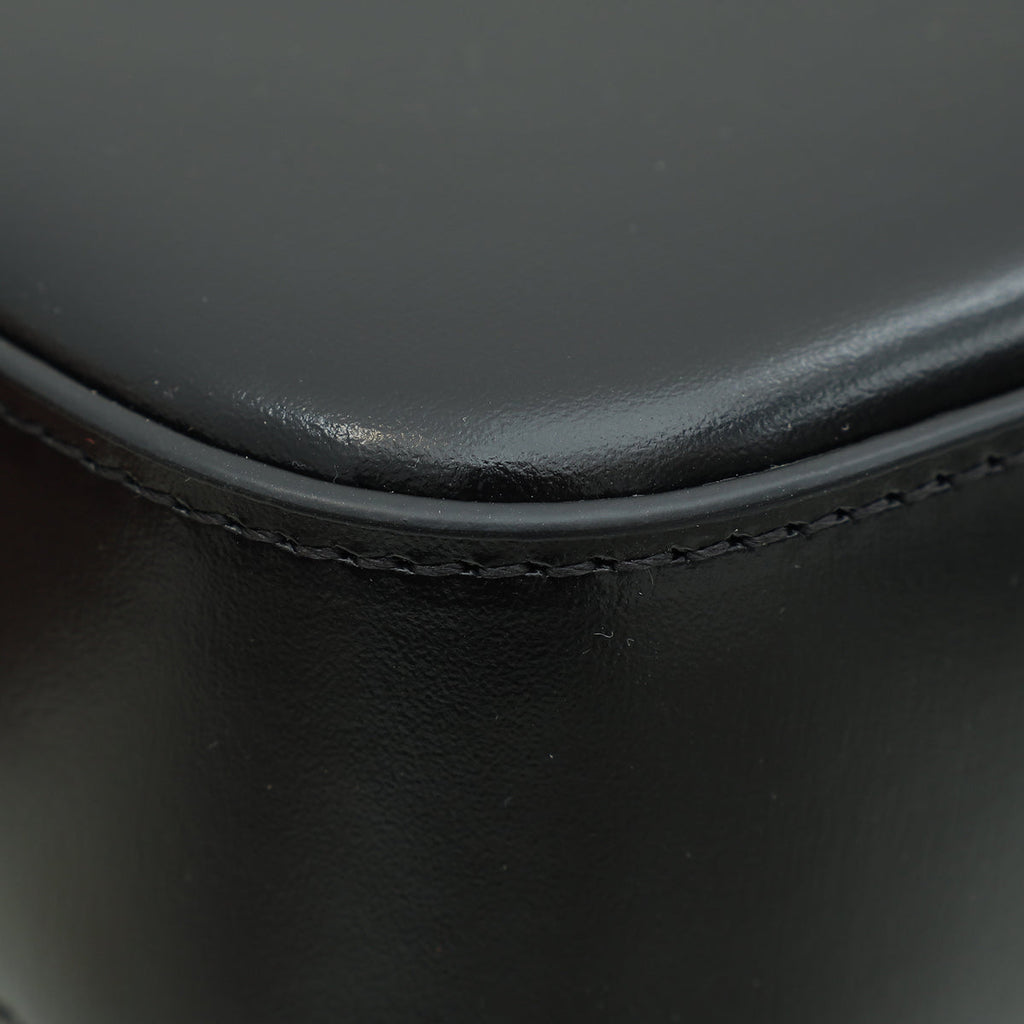 Celine Black Claude Triomphe Shiny Shoulder Bag
