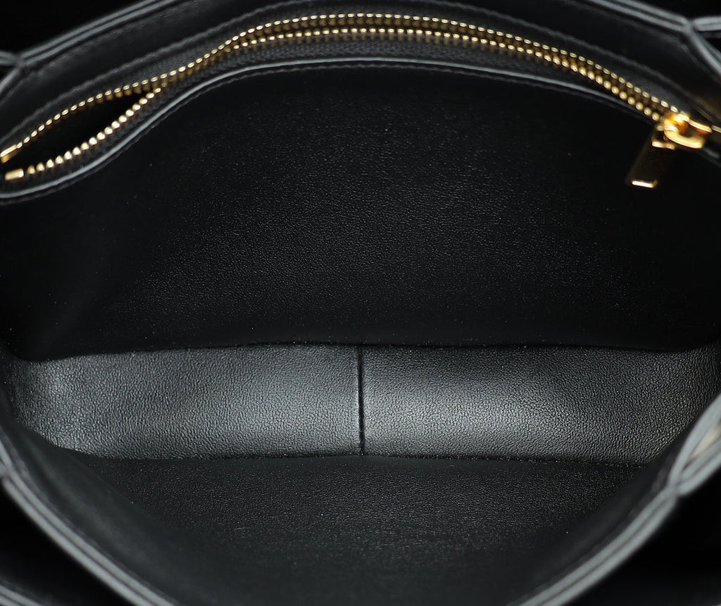 Celine Black Classique Triomphe Flap Bag